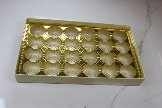 Classic Laddu Box (Window) Purple & Golden Base 24 Pcs