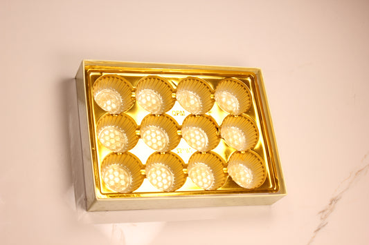 Classic Laddu Box (Window) - Purple & Golden Base 12 Pcs
