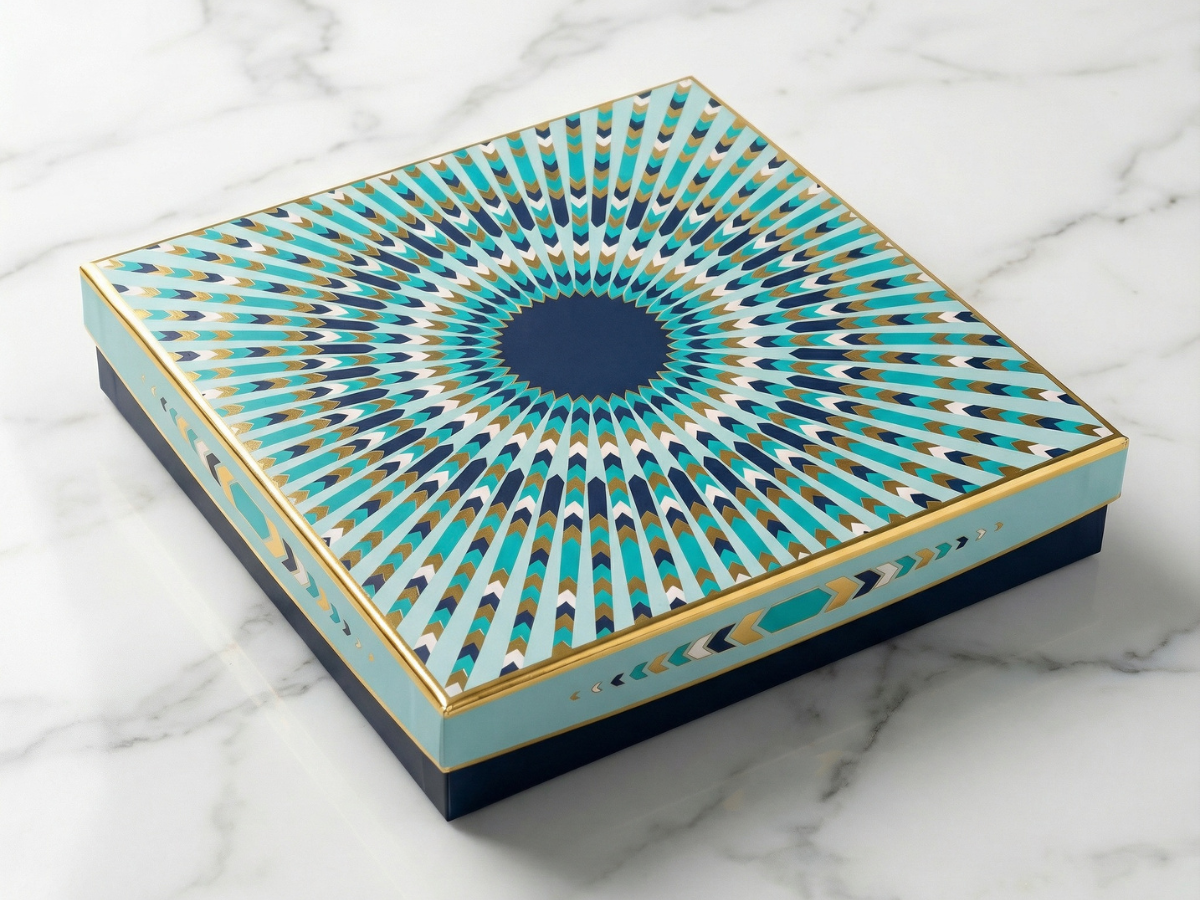 New Square 4 Part Dry Fruit Box – 400 g | Luxury Square Partition Packaging