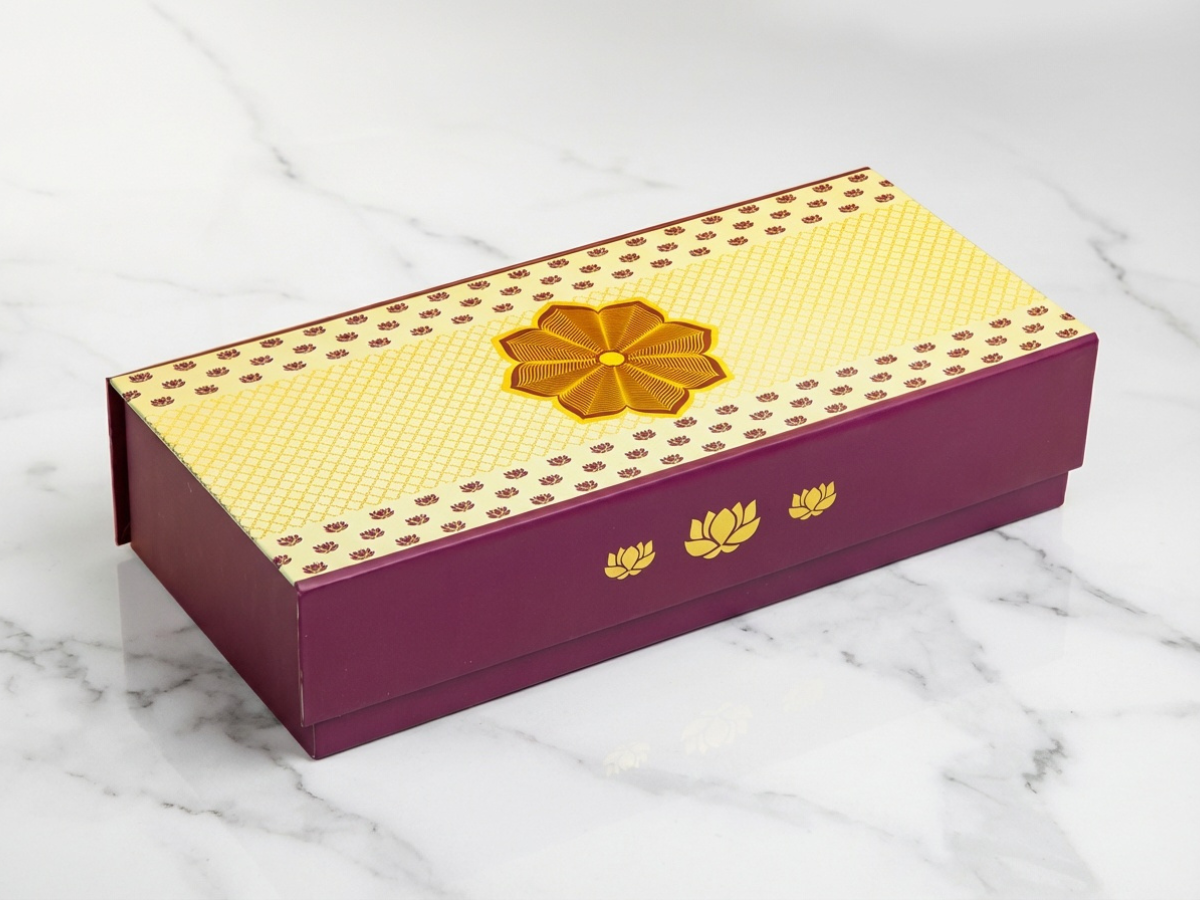 Lotus Hexagon 3 Jar Box | Luxury Magnetic Gift Box