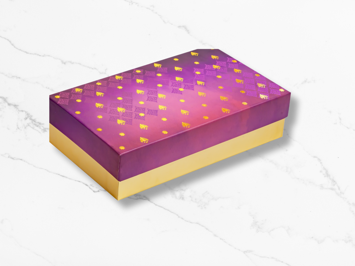 Boota Plastic Jar Box (Covered) Purple - 3 Pcs