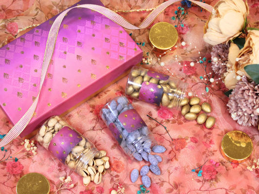 Boota Plastic Jar Box (Covered) Purple - 3 Pcs