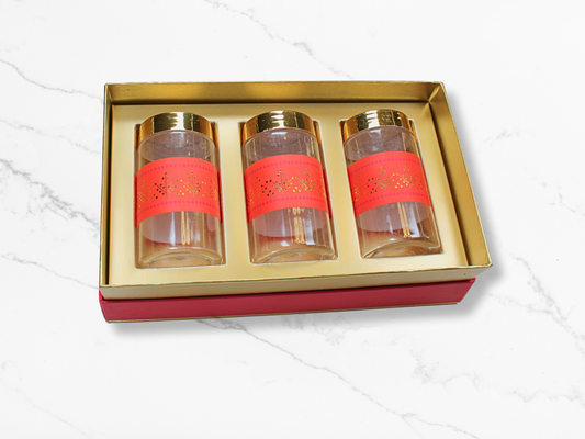 Boota Plastic Jar Box (Window) Red Orange - 3 Pcs