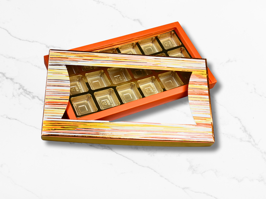 Canvas Yellow Chocolate Box (Window) 18 Pcs