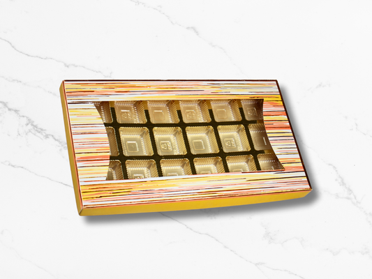 Canvas Yellow Chocolate Box (Window) 18 Pcs