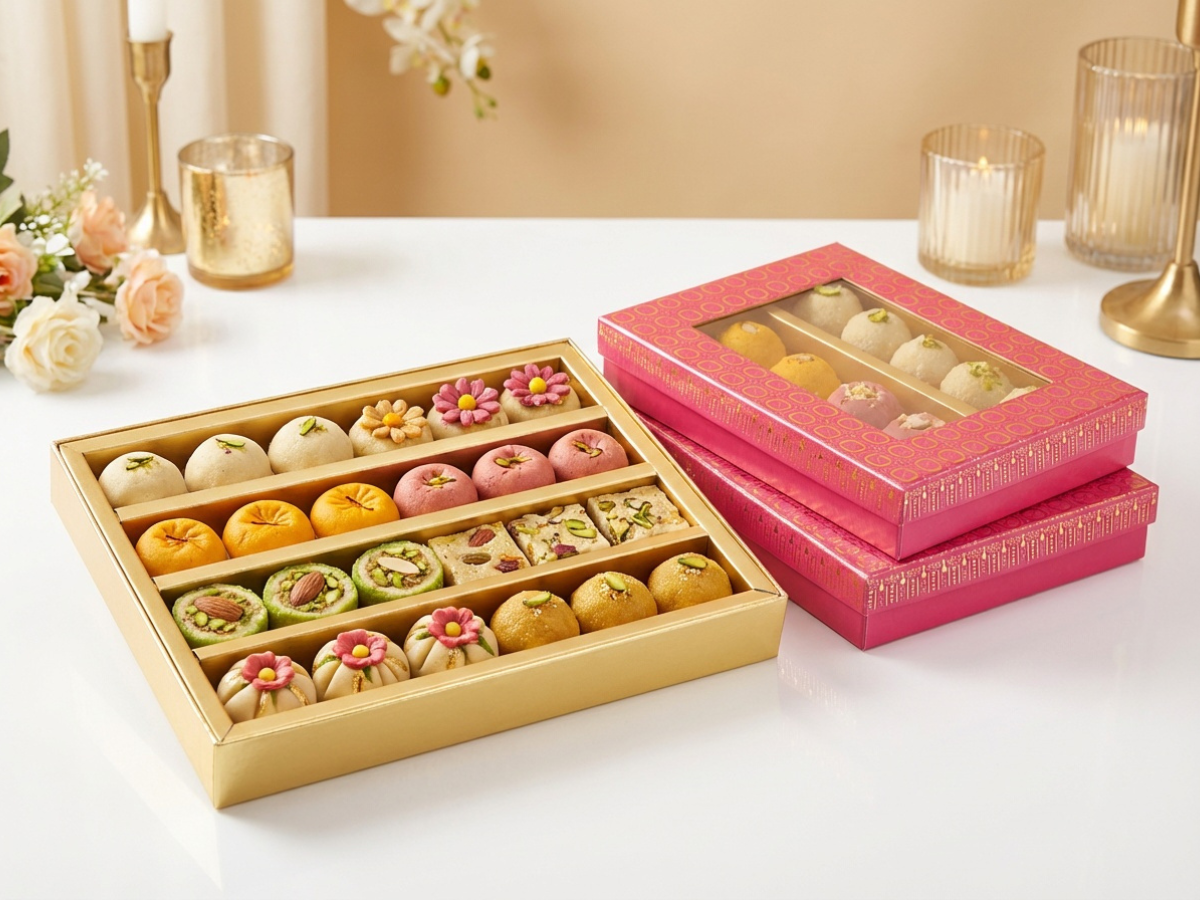 Elegant Window Sweet Box – 1 kg | Premium Mithai Packaging