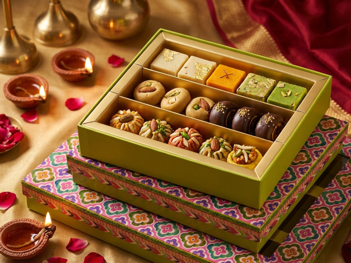 Batik Window Sweet Box – 250 g | Premium Mithai Packaging
