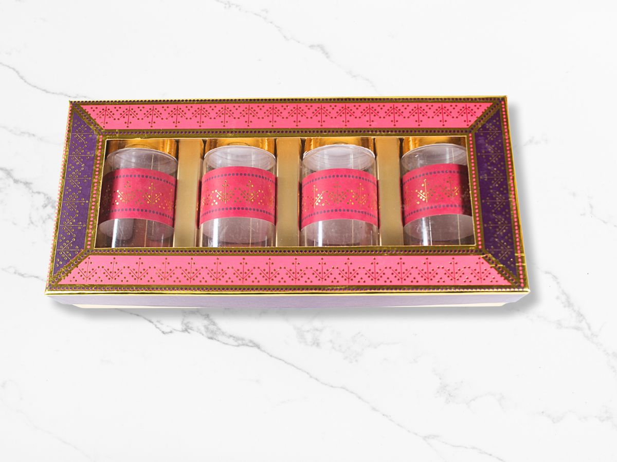 Boota Window Hamper Box with 4 Plastic Jars | Premium Festive Gift Packaging