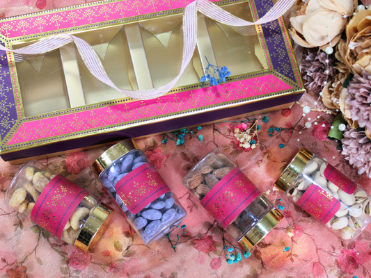 Boota Plastic Jar Box (Window) Blue Purple - 4 Pcs