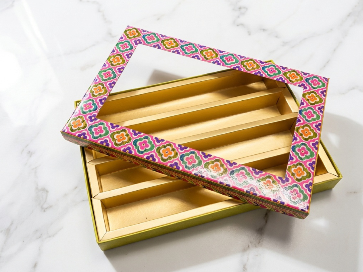 Batik Window Sweet Box – 1000 g | Premium Mithai Packaging