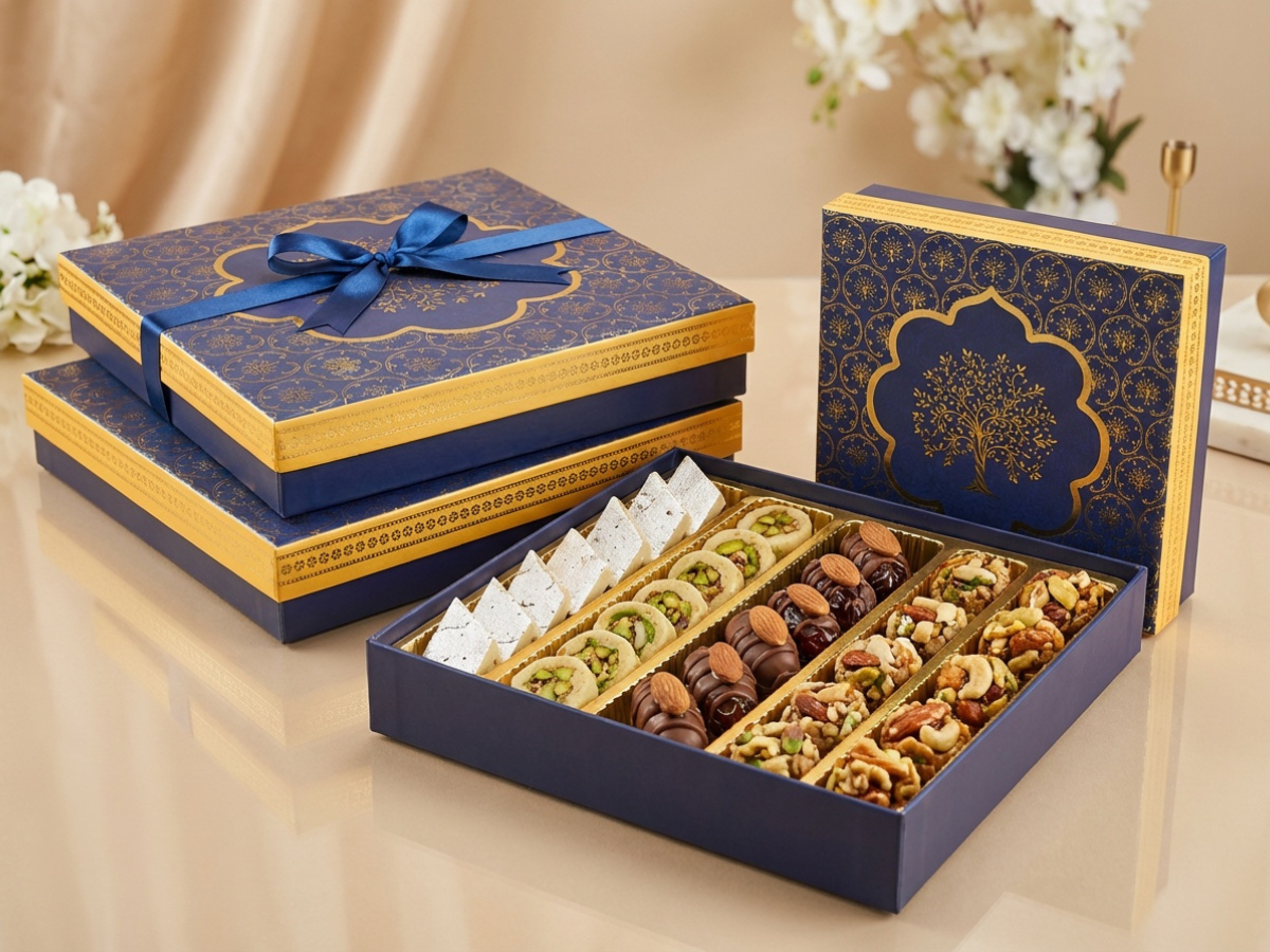 Vanam Covered Sweet Box – 1 kg | Luxury Mithai Packaging
