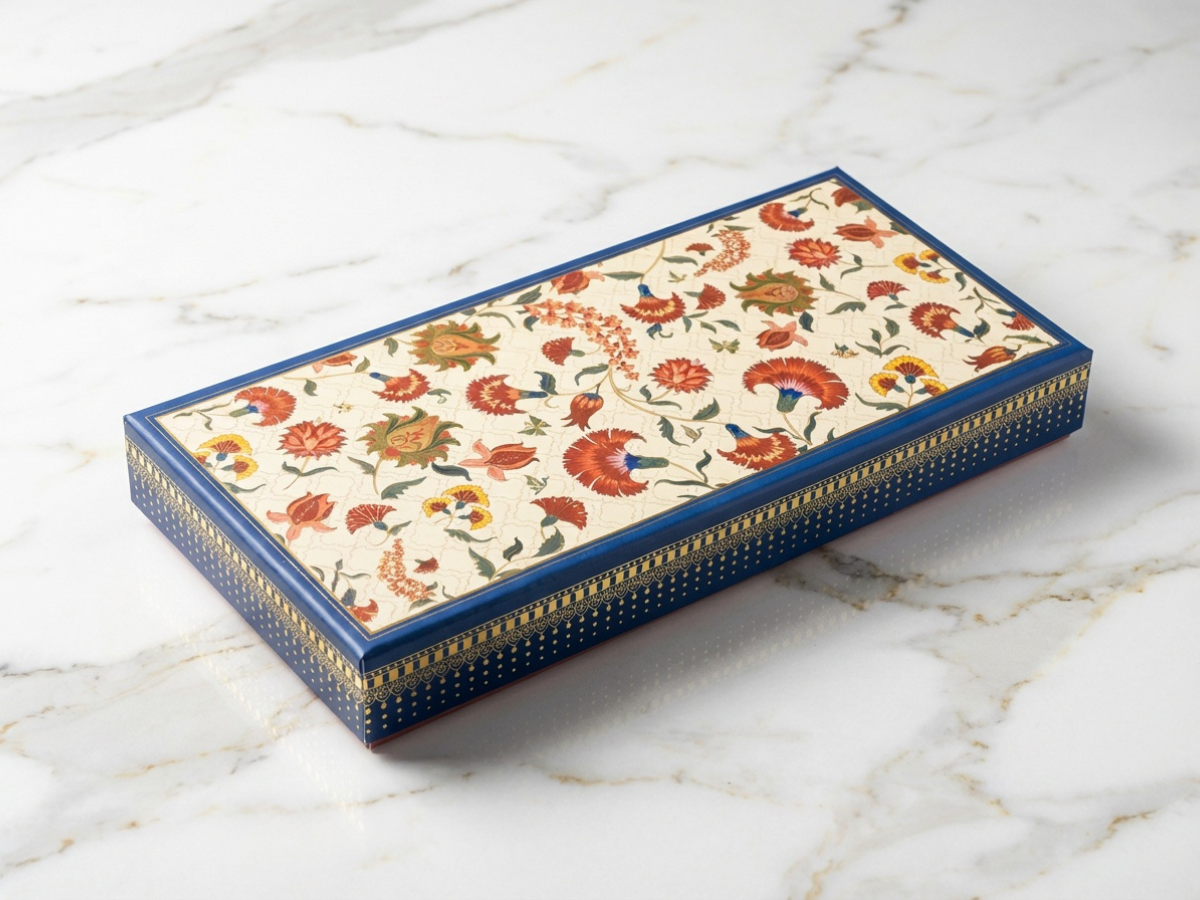 New Ruby Blue 4 Part Dry Fruit Box – 200 g | Premium Partition Packaging