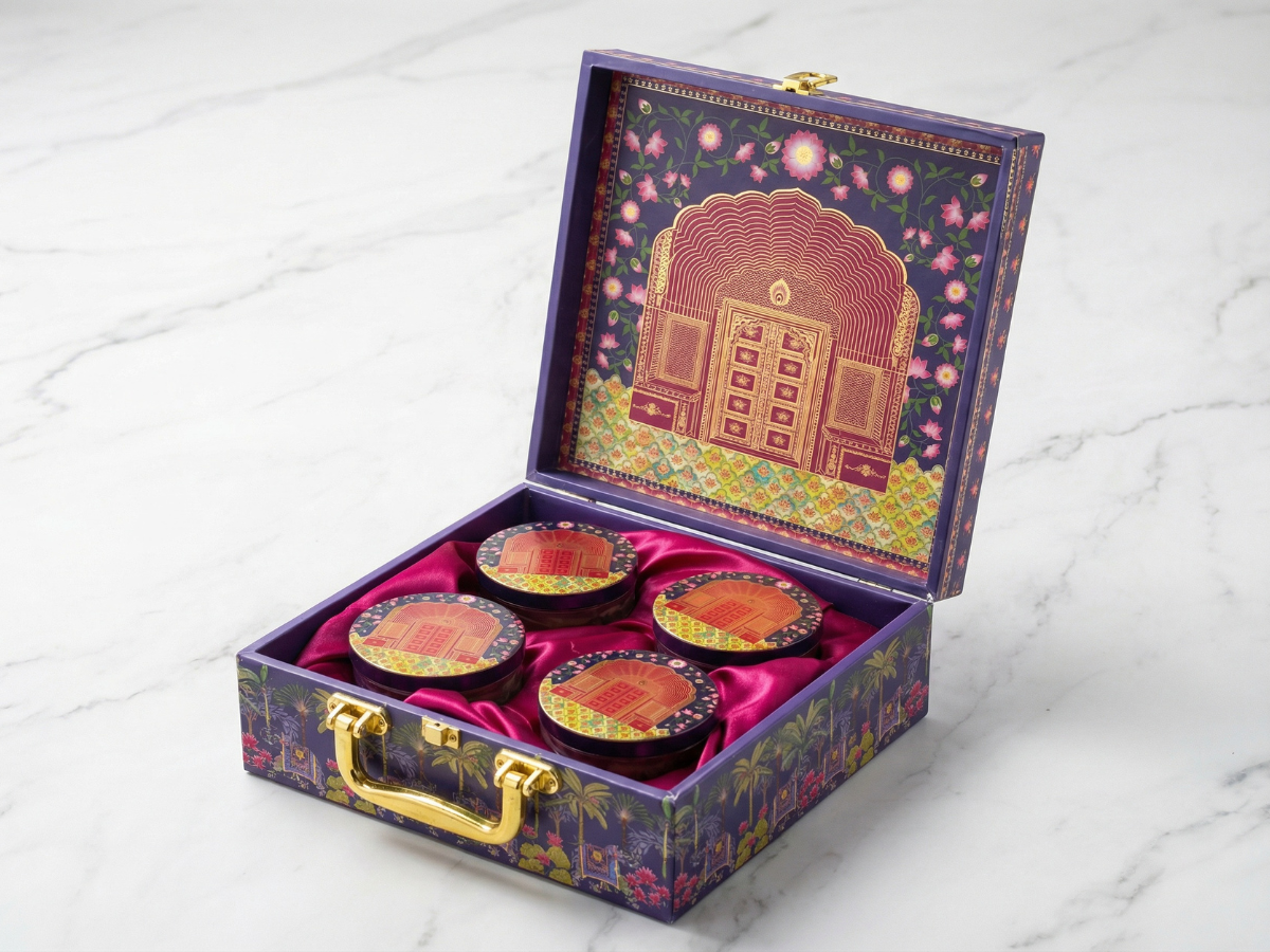 MDF Gift Hamper Box – Floral Design | Royal Luxury Premium Hamper Packaging