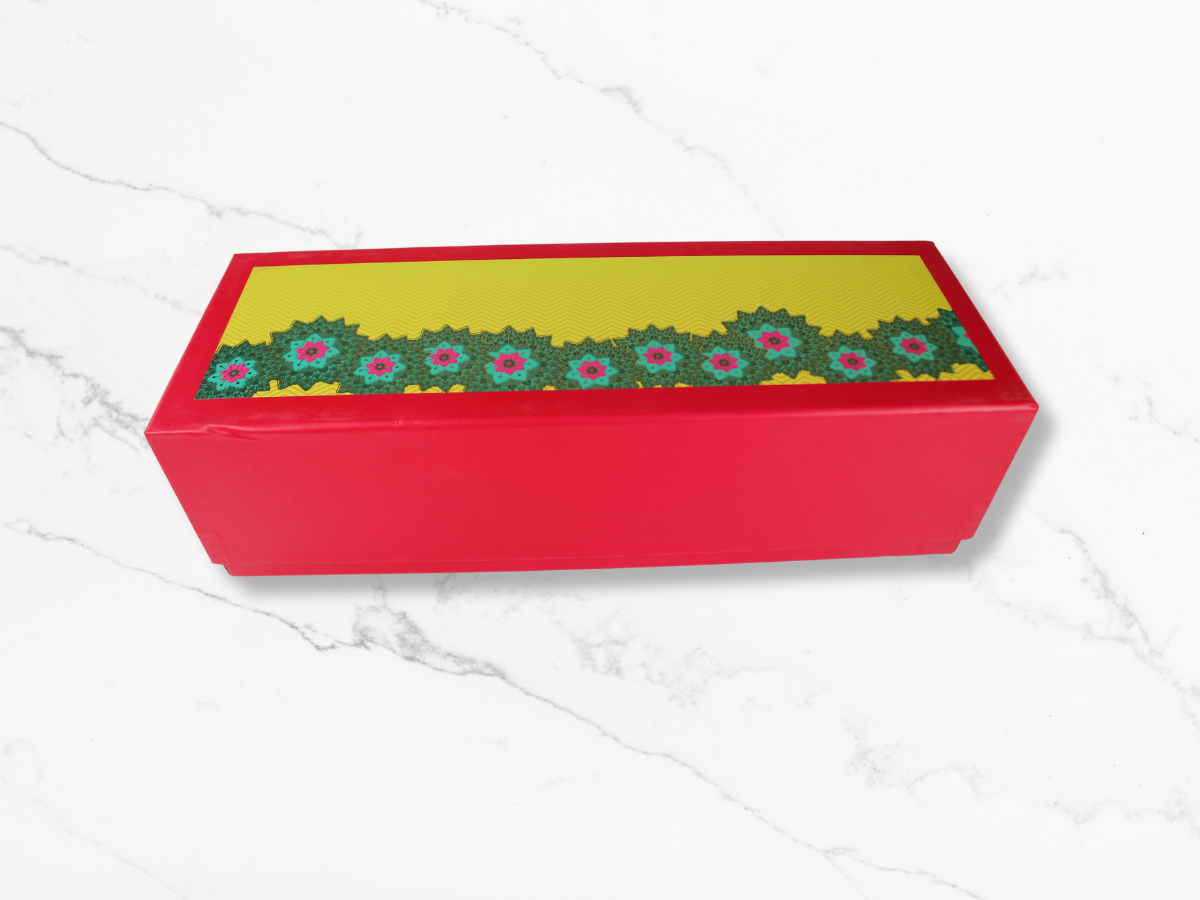 Floral Round Jar Magnet Box (Red Color) - 2 PCS