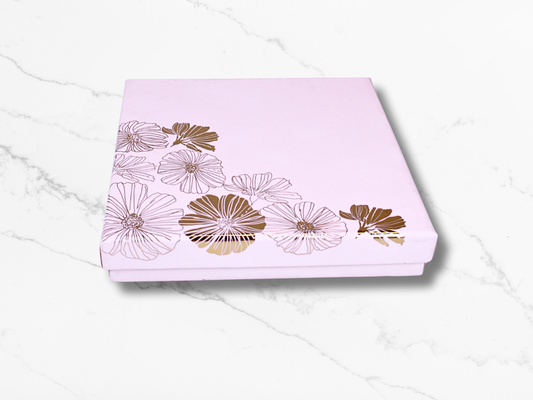 Gold Roses Pink (Covered) Chocolate Box - 9 pcs