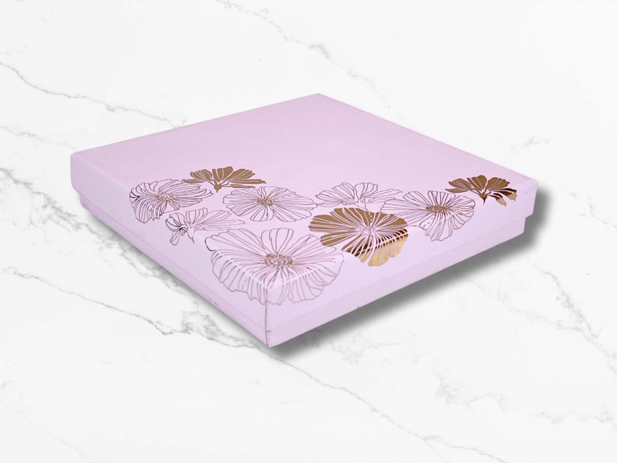 Gold Roses Pink (Covered) Chocolate Box - 9 pcs