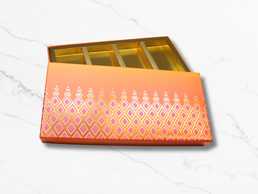 Ruby Yellow (Covered) Dryfruit Box 4 part