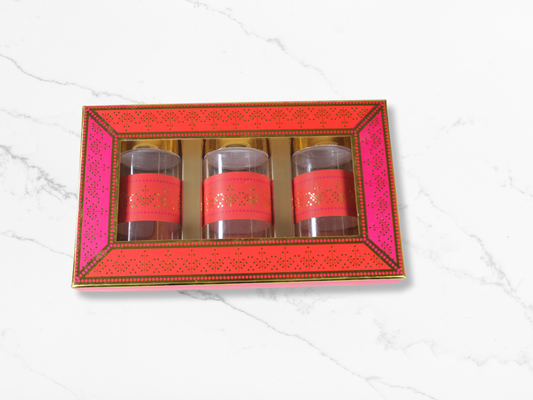 Boota Plastic Jar Box (Window) Red Orange - 3 Pcs