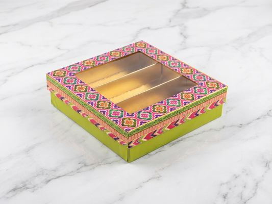 Batik Window Sweet Box – 250 g | Premium Mithai Packaging