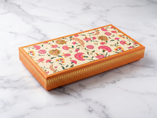 New Ruby Orange 4 Part Dry Fruit Box – 200 g | Premium Partition Packaging