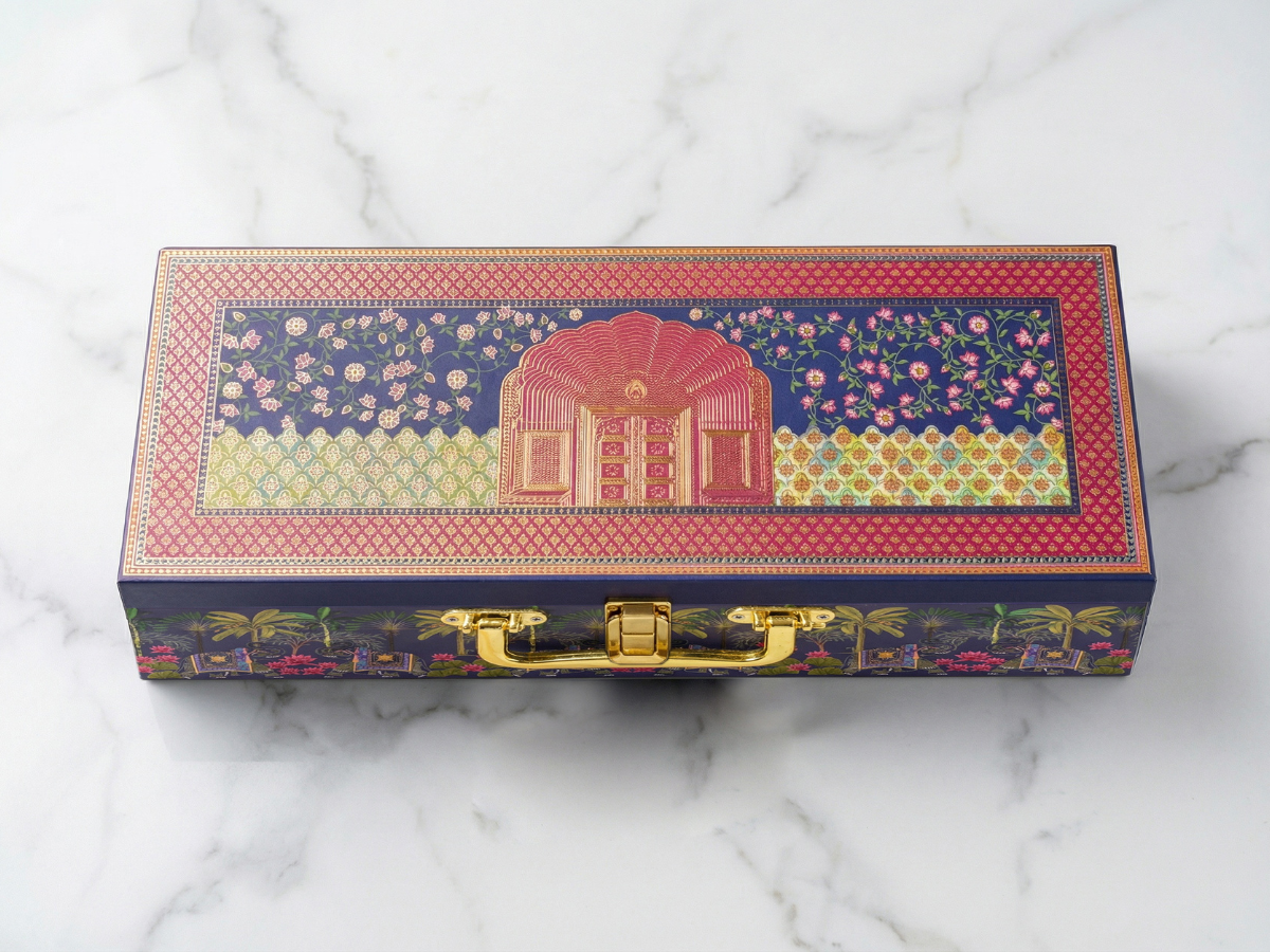 MDF Gift Hamper Box – Floral Design | Royal Luxury Premium Hamper Packaging