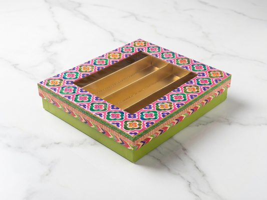 Batik Window Sweet Box – 500g | Premium Mithai Packaging