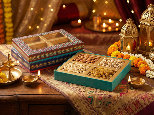 Beehive Window 4 Part Dry Fruit Box – 300 g | Premium Window Packaging