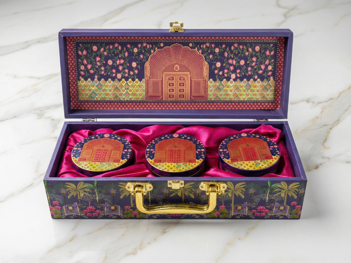 MDF Gift Hamper Box – Floral Design | Royal Luxury Premium Hamper Packaging