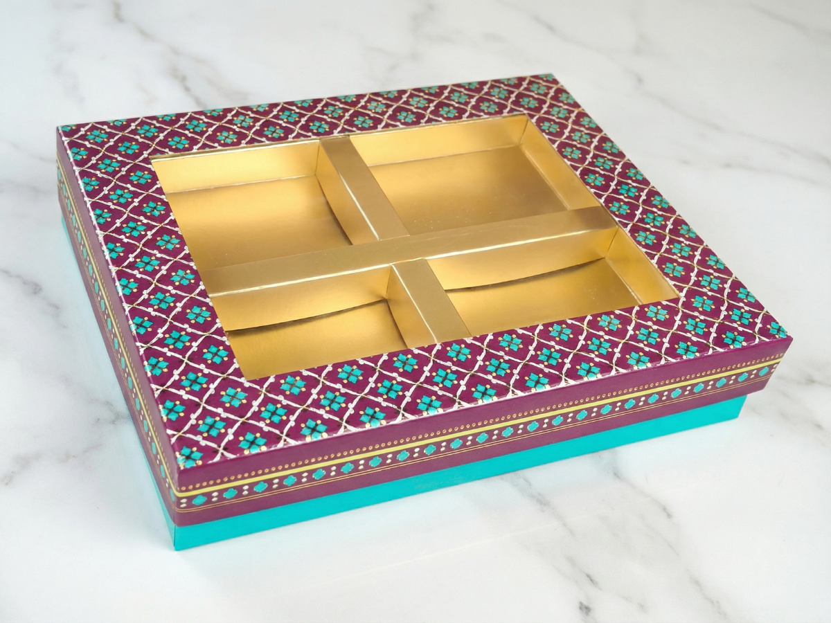Beehive Window 4 Part Dry Fruit Box – 300 g | Premium Window Packaging