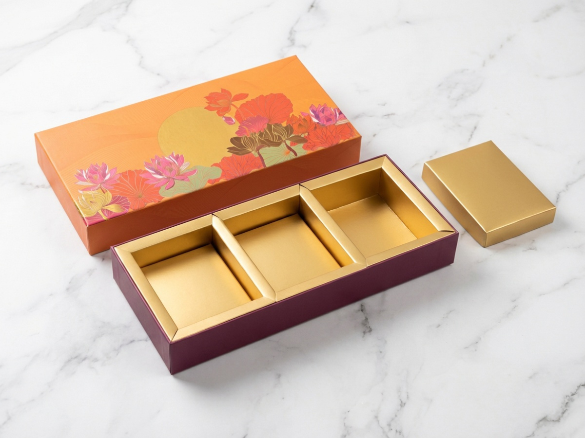 New Kamal 3 Part Dry Fruit Box – 300–450 g | Premium Partition Packaging