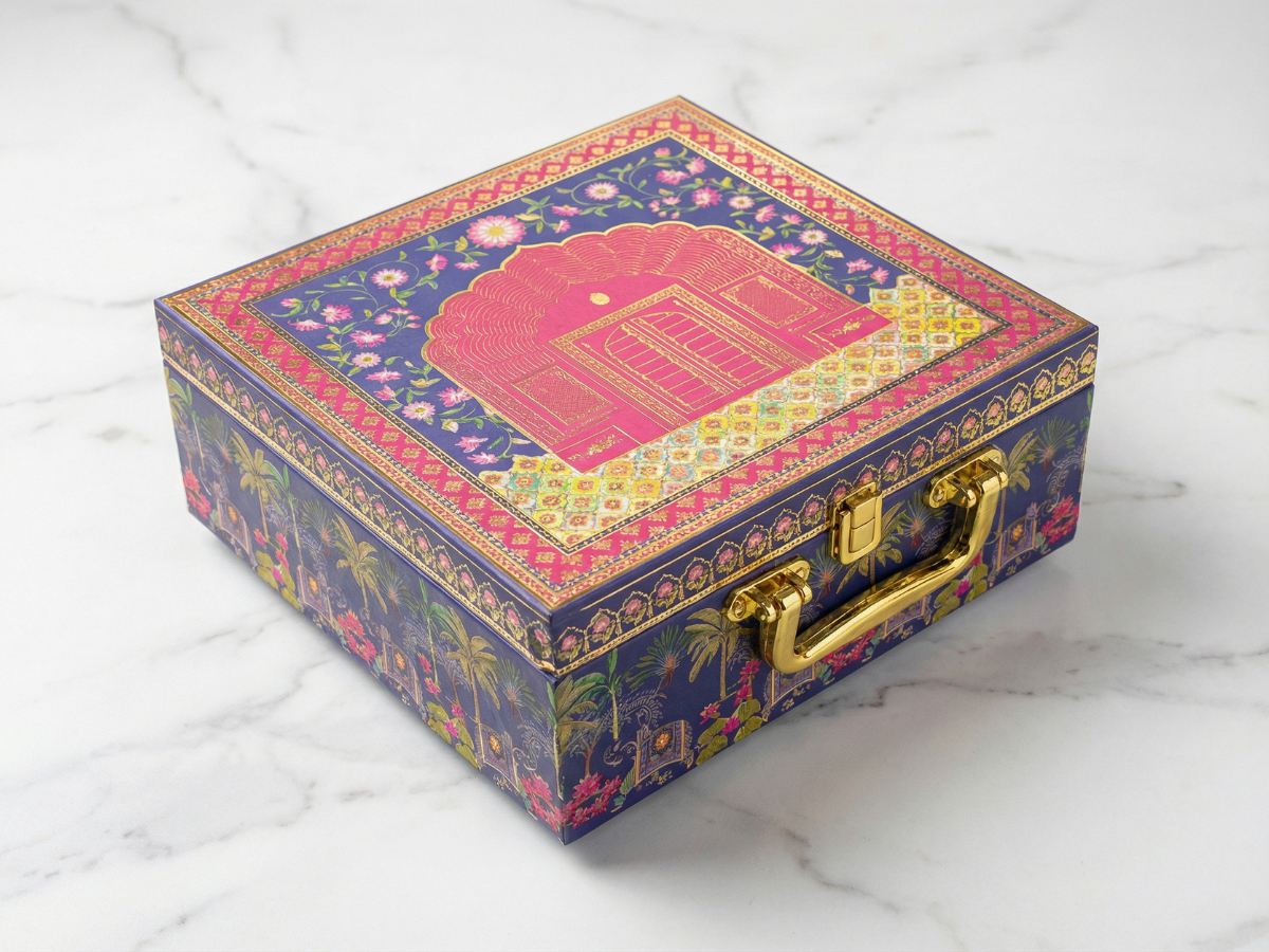 MDF Gift Hamper Box – Floral Design | Royal Luxury Premium Hamper Packaging