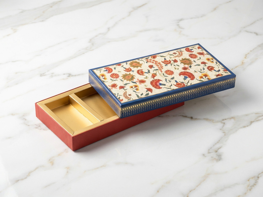 New Ruby Blue 4 Part Dry Fruit Box – 200 g | Premium Partition Packaging