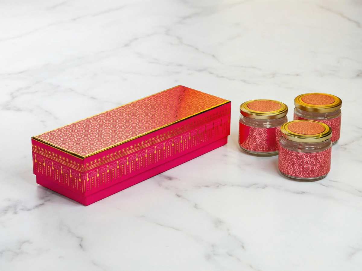 Elegant 3 Round Jar Box | Luxury Glass Jar Gift Box