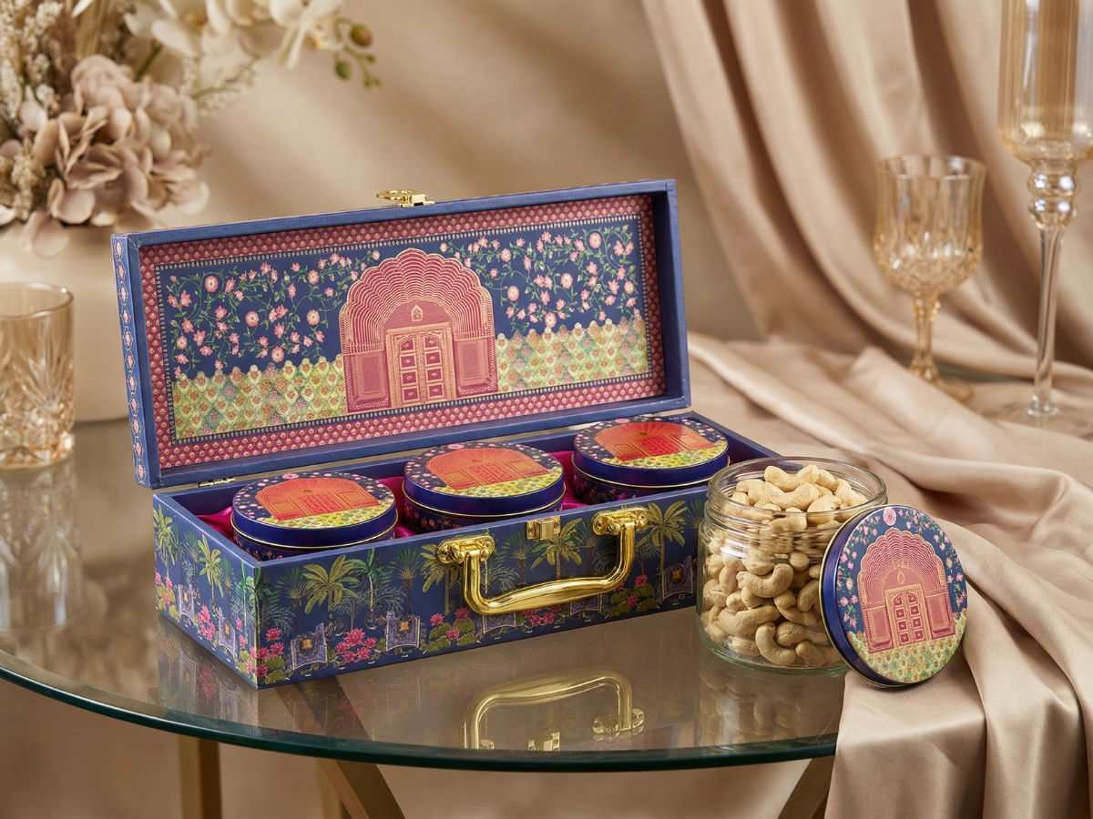 MDF Gift Hamper Box – Floral Design | Royal Luxury Premium Hamper Packaging