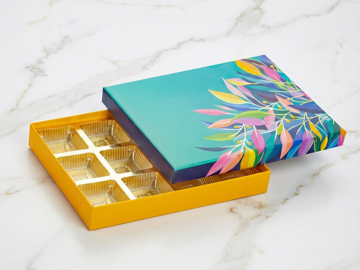 Leaves Chocolate Box – 12 Pcs | Premium Chocolate Packaging
