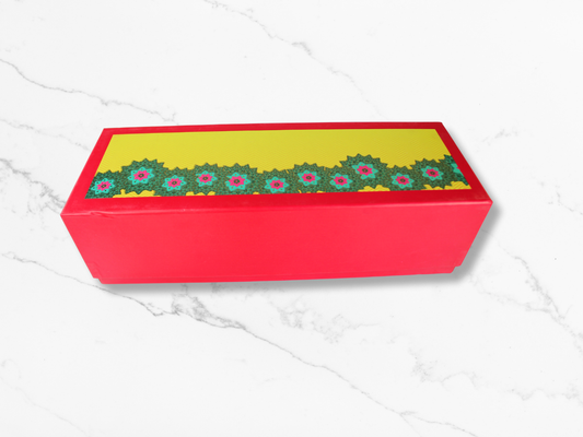 Floral Round Jar Box  (Red Color) - 3 PCS