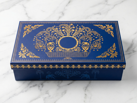 Marvel Luxury Hamper Box with 4 Square Jars | Premium Festive Hamper Packaging