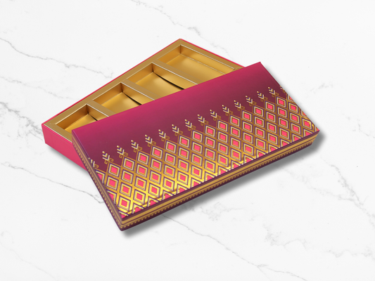 Ruby Purple (Covered) Dryfruit Box 4 part